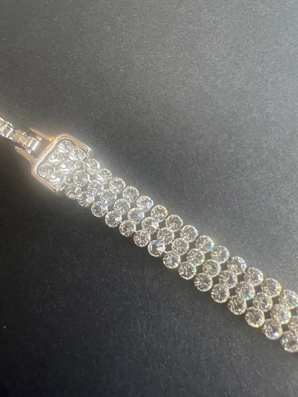 Swarovski Silver Crystal Multi-Row Tennis Bracelet 8 inch